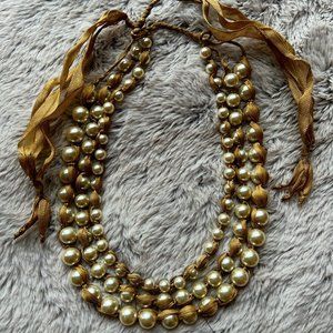 LOFT Pearl & Ribbon Necklace
